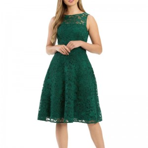Damska zielona sukienka midi bez rękawów