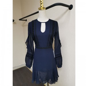 Moda hurtowa Francuska delikatna kwiatowa sukienka damska dla damskich odzieży eleganckie niestandardowe szyfon casual sukienki kobiety